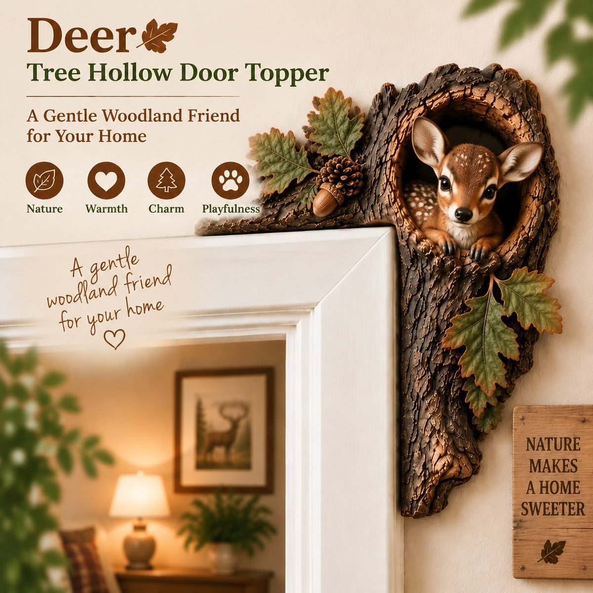 ⏰AHLWOAPEX TAG – 50 % RABATT 🐿️ Chipmunk Tree Hollow Door Topper | Woodland Animal Doorway Decor For Cozy Nature Homes