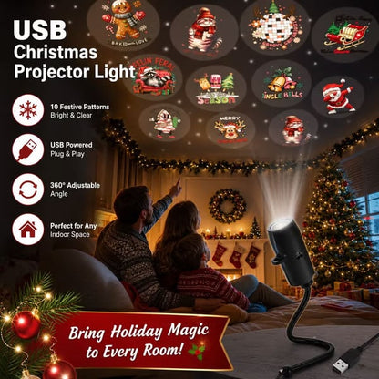 🎄🌟 Christmas Projection Night Light-Plug & Play HD Christmas Projector🎅