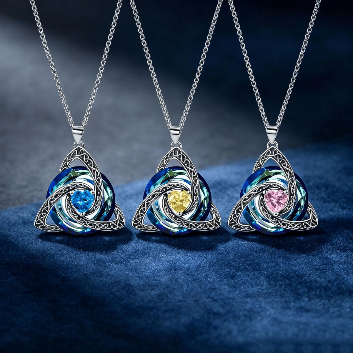 🔥LAST DAY 50% OFF - ✝️12-Month Birthstone Celtic Trinity Knot Necklace 💖