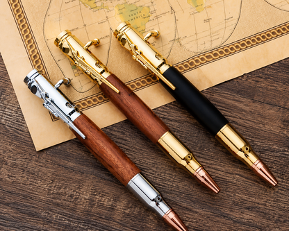 🖊100% Handmade Bolt Action Wooden Bullet PenTM | Crafted From Real Wood & Bullet Casing