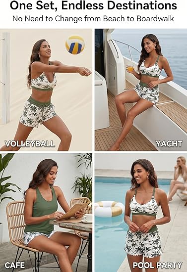 ⏰LAST DAY 49% OFF - 3 Piece Tankini with Shorts 🔥