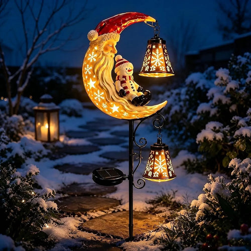 🤩Solar Christmas Moon Snowman Lamp Post Decoration, Santa Claus🎅💖
