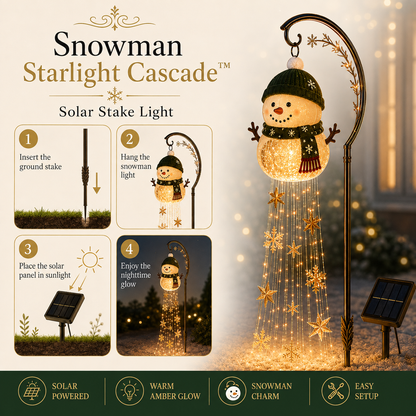 🔥🎅Christmas Early Discount 🔥-☃️ Snowman Sparkle Cascade - Solar Garden Light