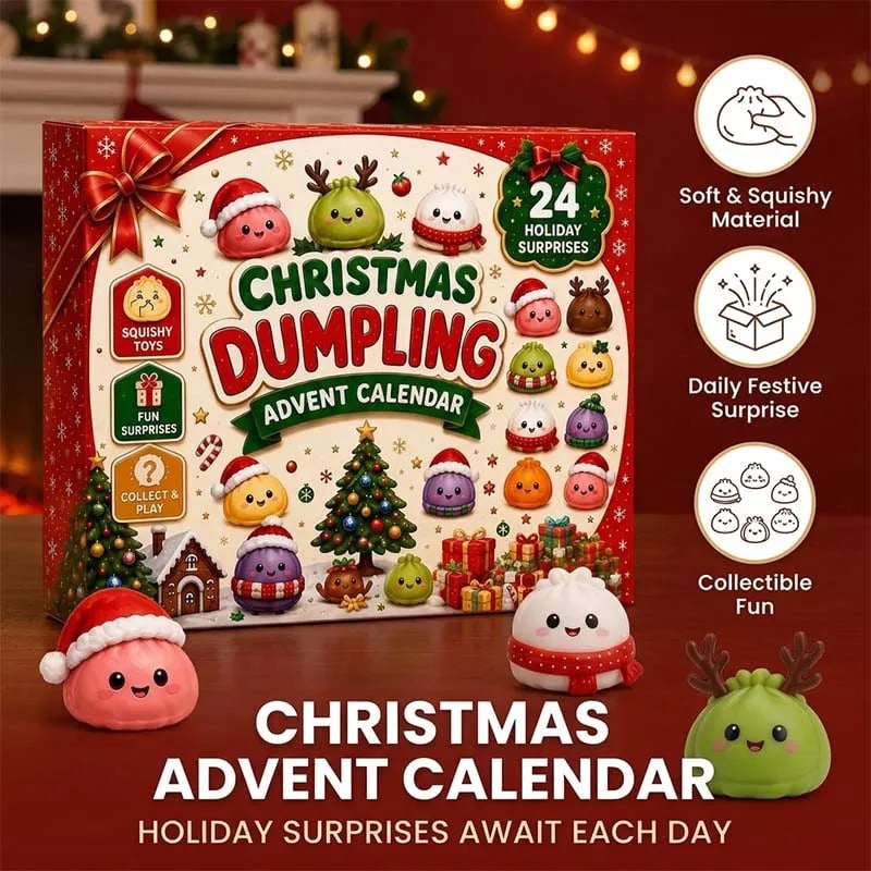 Weihnachts-Adventskalender mit Teigtaschen-Squishys