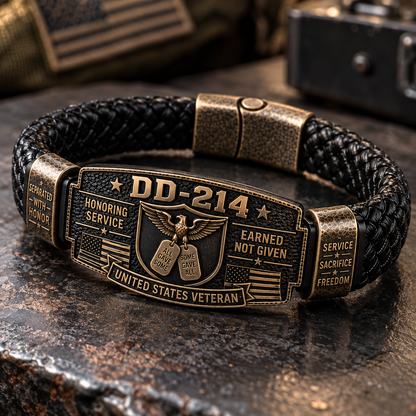 100% Handmade DD-214 Veteran Honor Bracelet(𝐂𝐡𝐚𝐝 𝐒𝐦𝐢𝐭𝐡 𝐇𝐚𝐧𝐝𝐦𝐚𝐝𝐞®)