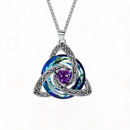 🔥LAST DAY 50% OFF - ✝️12-Month Birthstone Celtic Trinity Knot Necklace 💖
