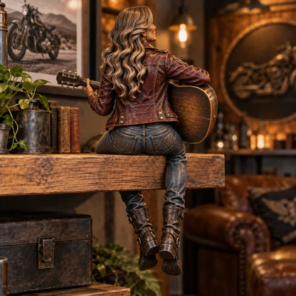 🏍️ Old Biker Soul | Women Ride Too Shelf-Sitter Figurine Collection