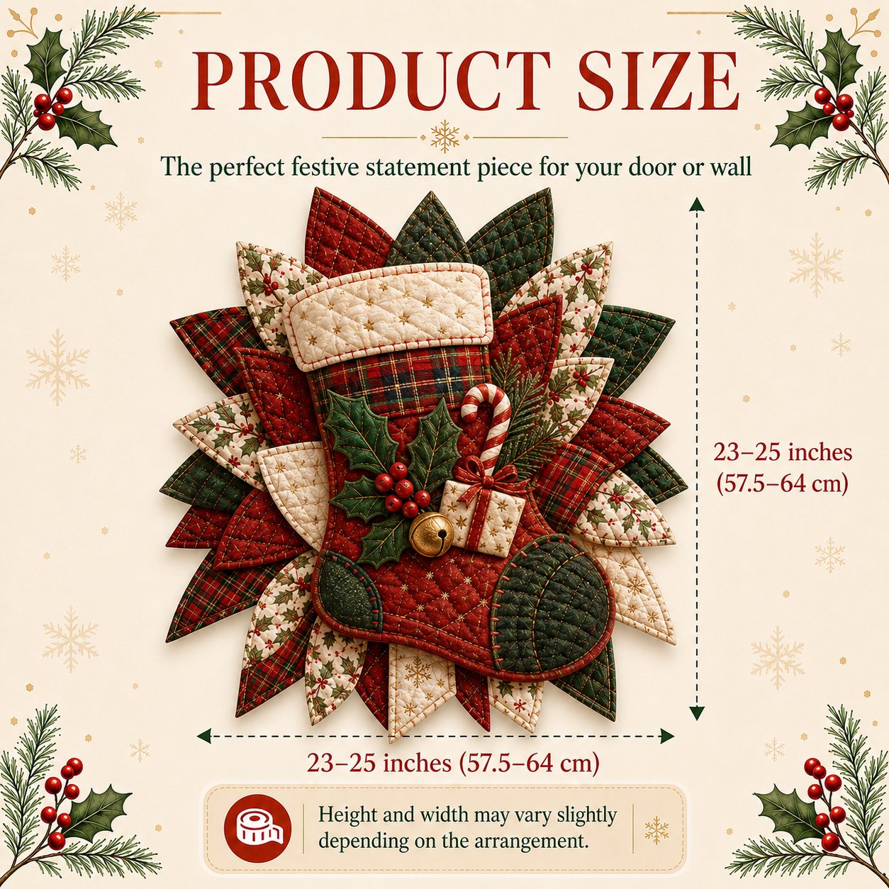 ⏳ Last Day 49% OFF – 🎅 Beginner-Friendly Oversized Santa Patchwork Door Hanger Sewing Kit | Complete Kit with All Tools & Step-by-Step Guide Included 💕