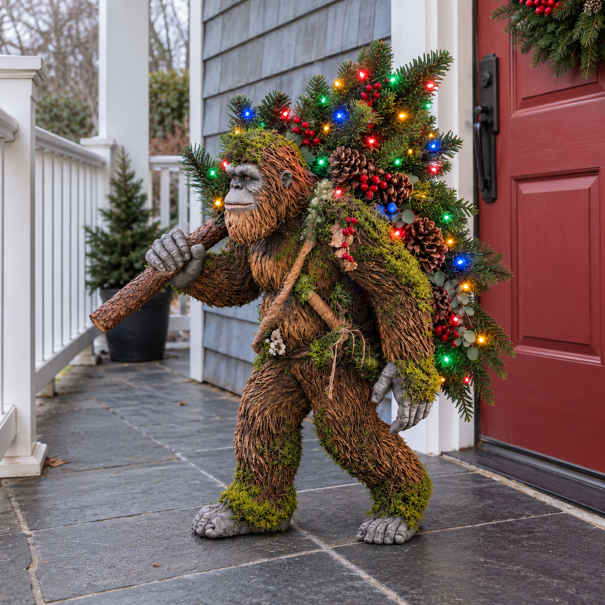 🎄 Woodland Bigfoot – Lighted Christmas Porch Decor