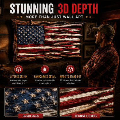 🔥2026 Limited Edition 🇺🇸 Handmade Wooden American Flag Wall Art