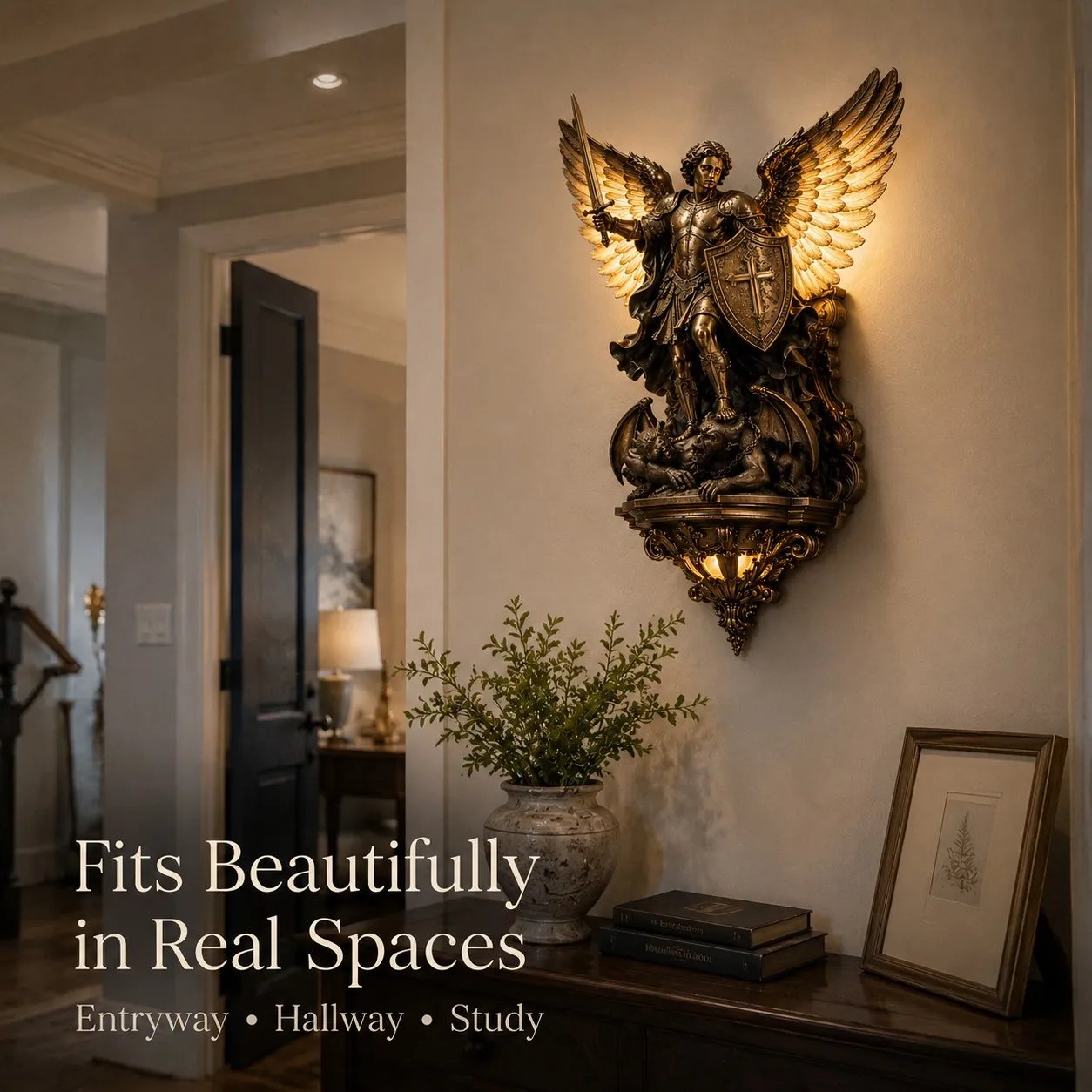 Last Day 50% OFF | ✝️St. Michael Guardian Angel Wall Light✨️ - Meaningful Décor With A Warm Glow