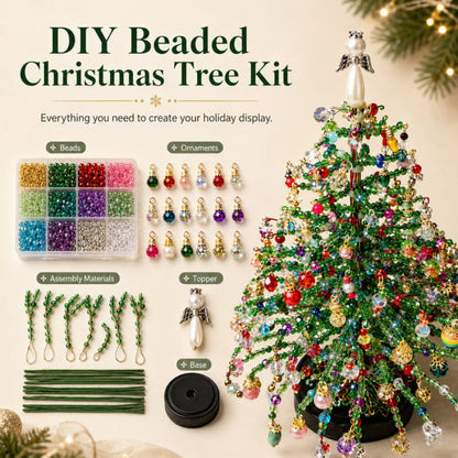 Mini Tabletop DIY Beaded Christmas Tree Craft Kit | Handmade Holiday Home Decor
