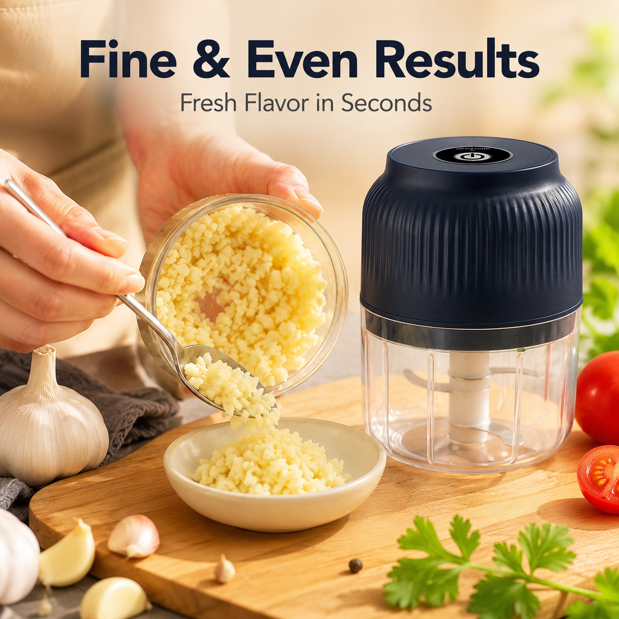 ✨ Mini Electric Food Chopper – One-Press Garlic & Veggie Prep 🍳🥕🧄