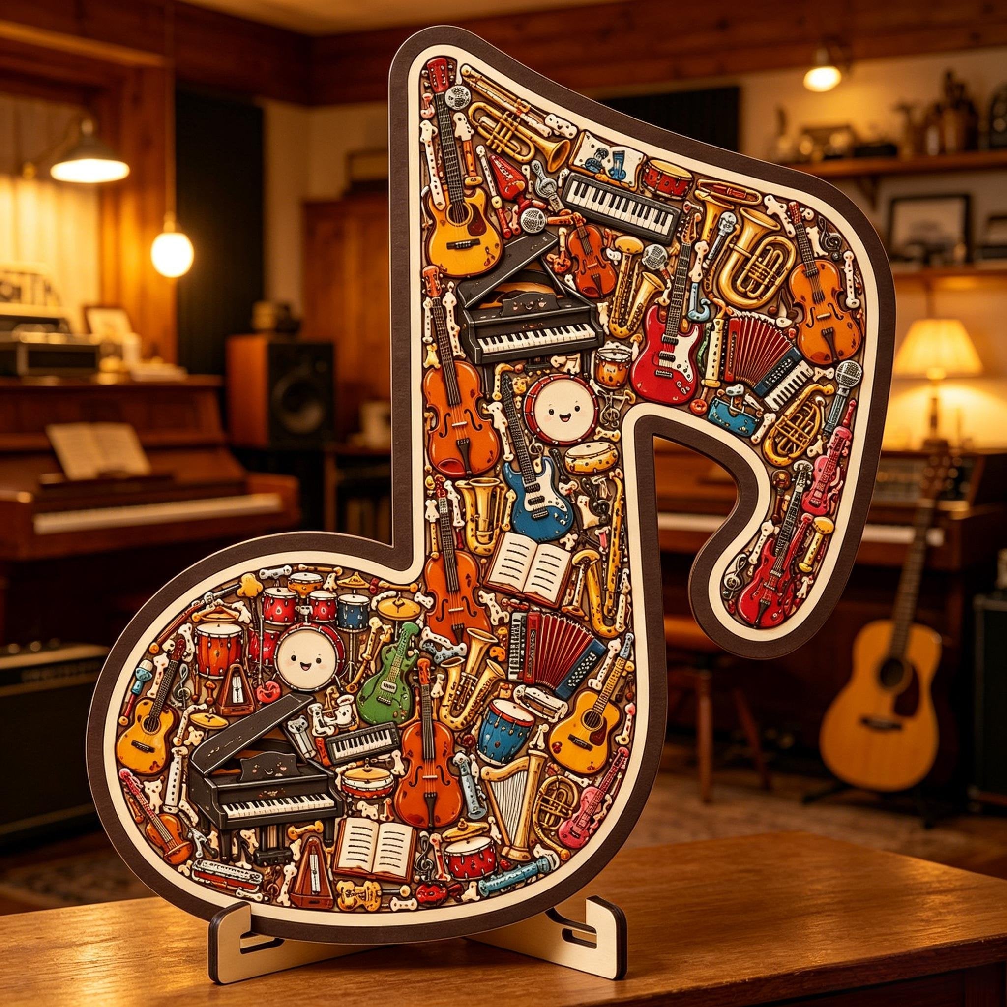 🔥Last Day 50% OFF - 🎶Musical Note Instrument Jigsaw Puzzle Ornament
