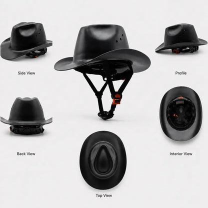 🔥LAST DAY 49% OFF🤠Western Cowboy Hard Hat, Vented Wide Brim Safety Helmet for Construction & Ranch Workers