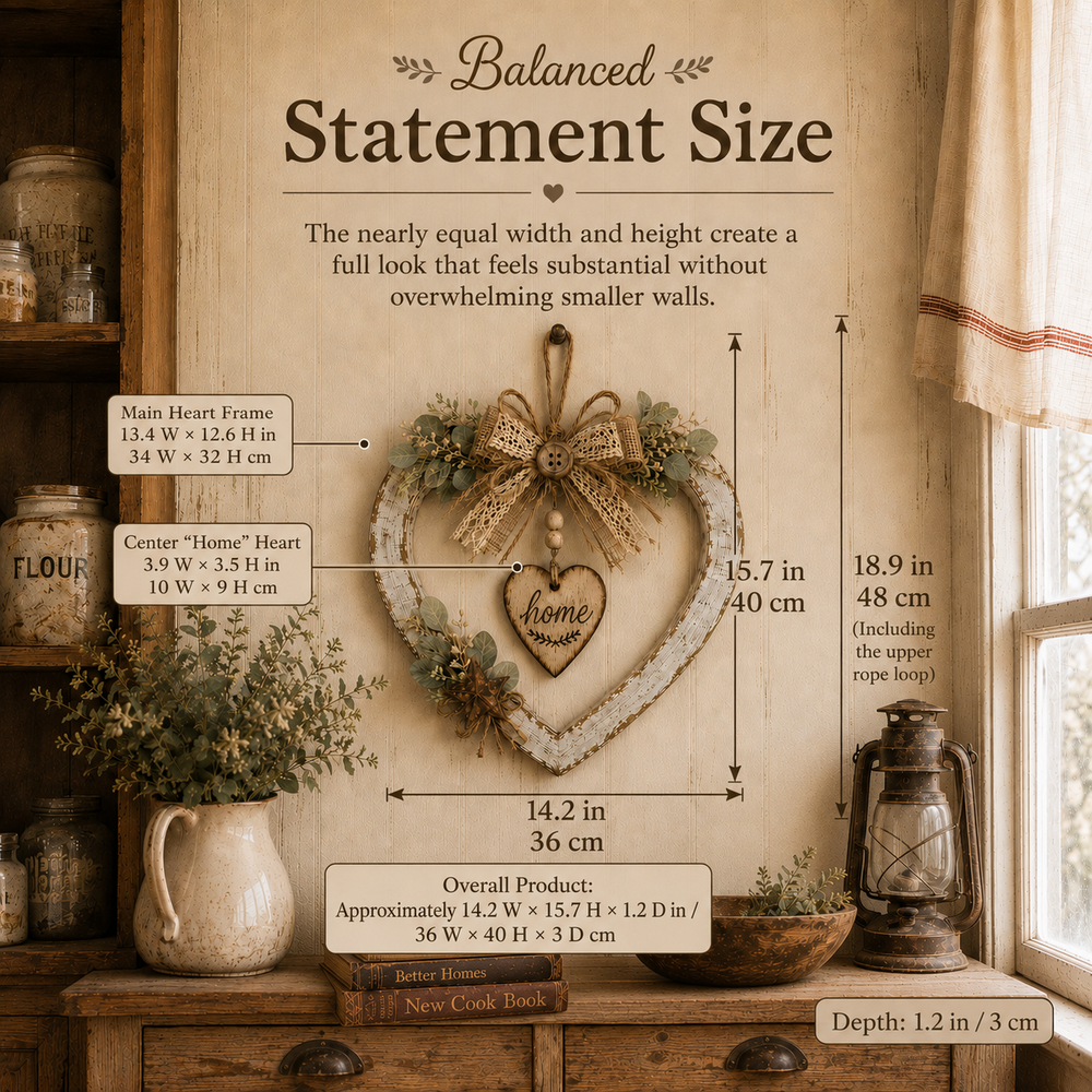 Rustic heart Home wall decor near entryway