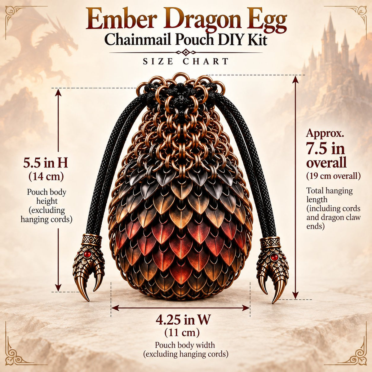 🔥Last Day 49% OFF - 🐉 Dragon Egg Chainmail Pouch DIY Kit
