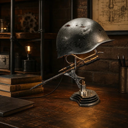 🪖 War Relic Vintage Helmet Table Lamp🎁
