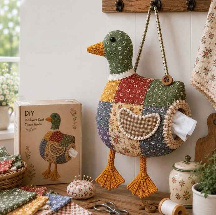 🐔DIY Patchwork Chicken & Duck Tissue Holders