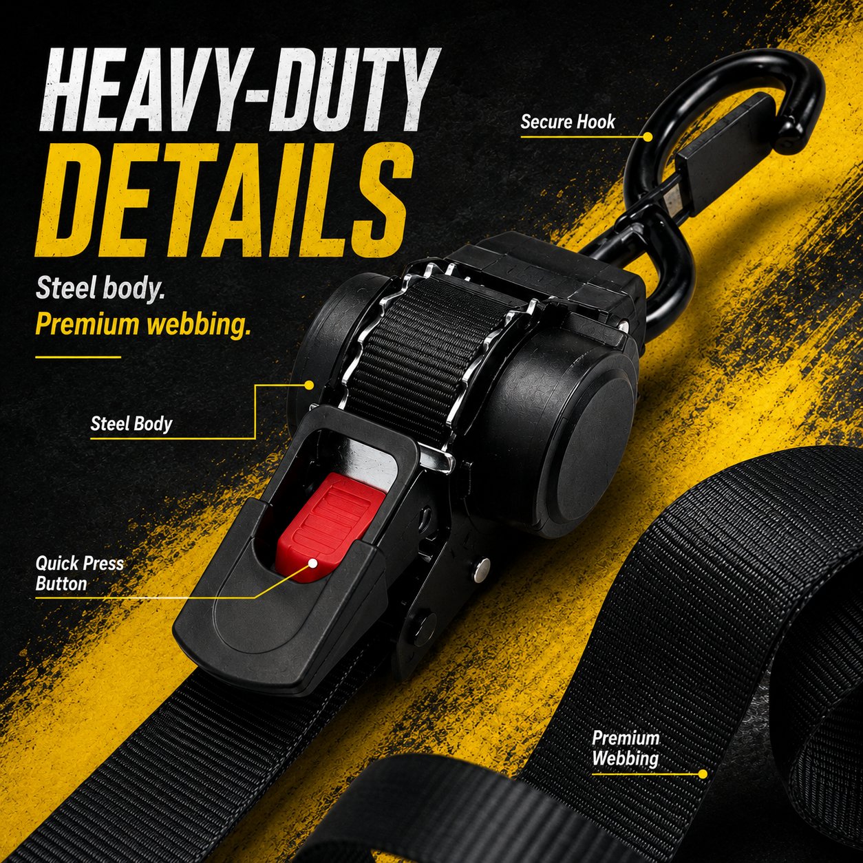 🔥Last Day Promotion - 49% OFF🔥Auto Retractable Ratchet Straps