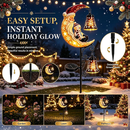 🤩Solar Christmas Moon Snowman Lamp Post Decoration, Santa Claus🎅💖