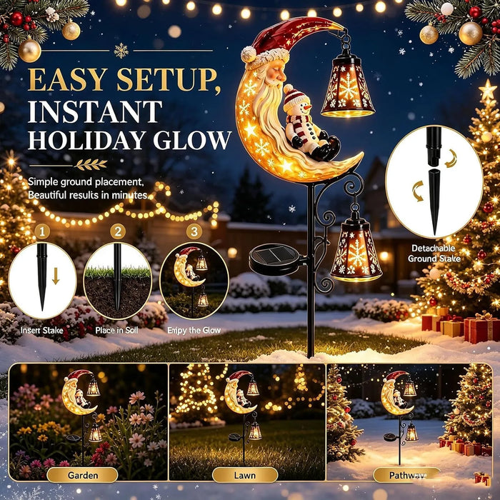 🤩Solar Christmas Moon Snowman Lamp Post Decoration, Santa Claus🎅💖