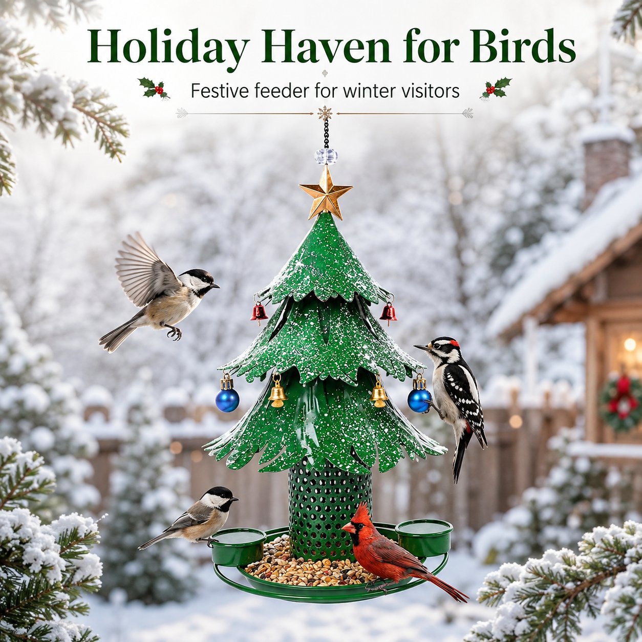 Christmas Tree Bird Feeder 🎄 Festive Backyard Holiday Decor