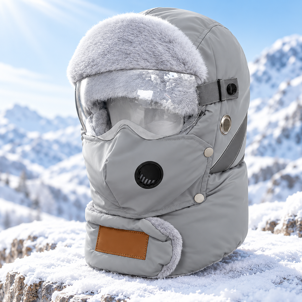 ❄️ 5-in-1 Winter Thermal Hat – Cozy Warmth & Wind Protection with Detachable Face Mask and Goggles