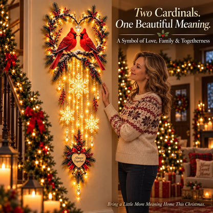 🐦 Always Together Cardinals™ – Lighted Christmas Wall Decor