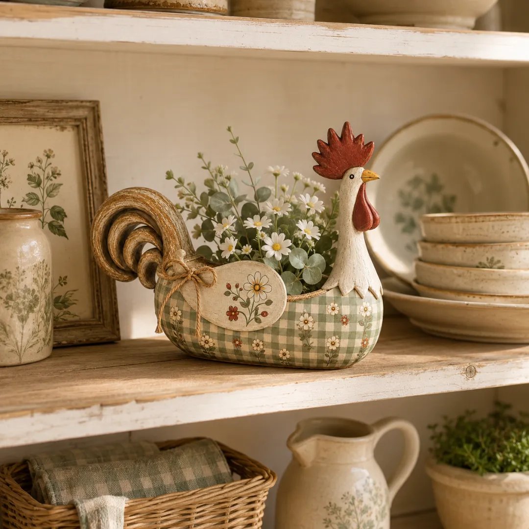 🔥Vintage Farmhouse Rooster Utensil Holder