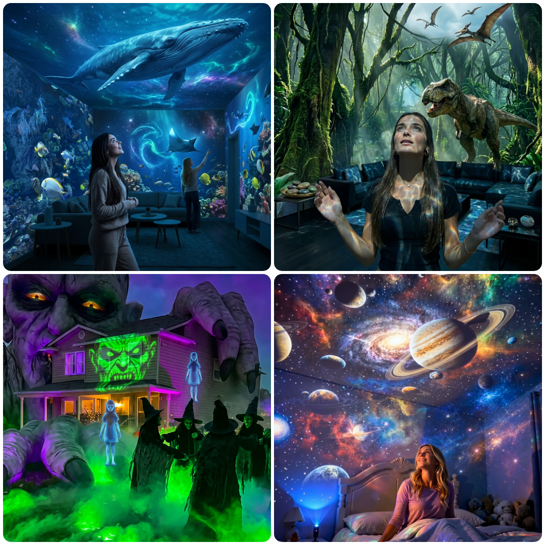 ⏰Last day Promotion 🔥5D Galaxy Ocean Projector for Bedroom