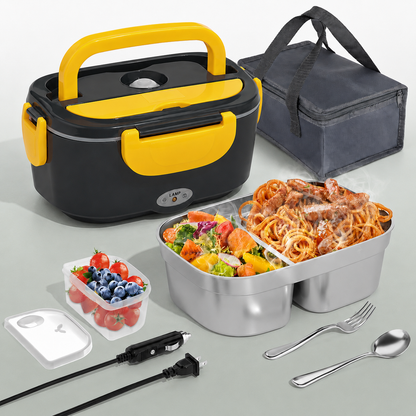 📢📢 !! ⏰Portable Electric Heated Lunch Box Water-Free Food Warmer