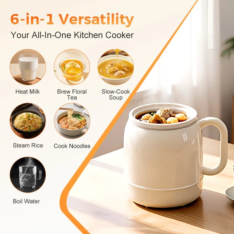 Compact electric cooking cup