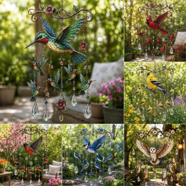🔥Last Day 50% OFF - 🐦🎐Graceful Hummingbird Wind Chime, Bring Beauty, Peace To Your Garden🐦🎐