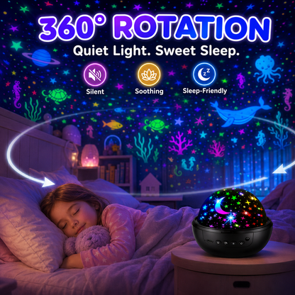 Kids Star Projector Night Light — 93 Effects, 3 Films, Remote Control