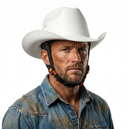 🔥LAST DAY 49% OFF🤠Western Cowboy Hard Hat, Vented Wide Brim Safety Helmet for Construction & Ranch Workers