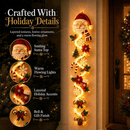 ⏳ 65% OFF – 🎄MerryCascade™ Glowing Christmas Door Hanger | 6 Festive Lighted Designs with Warm Glow, Dimensional Details & Space-Saving Vertical Décor ✨