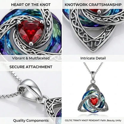 🔥LAST DAY 50% OFF - ✝️12-Month Birthstone Celtic Trinity Knot Necklace 💖