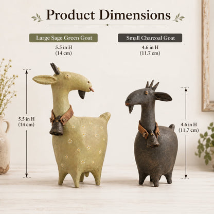 Whimsical Farmhouse Goat Figurines Set of 2
