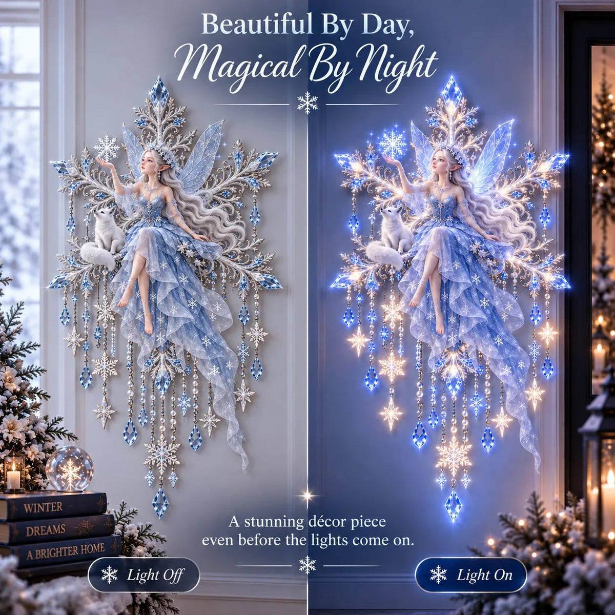 ❄️✨ Ice Snow Elf Starfall Wall Light – Bring Magical Winter Wonderland Glow to Your Home!