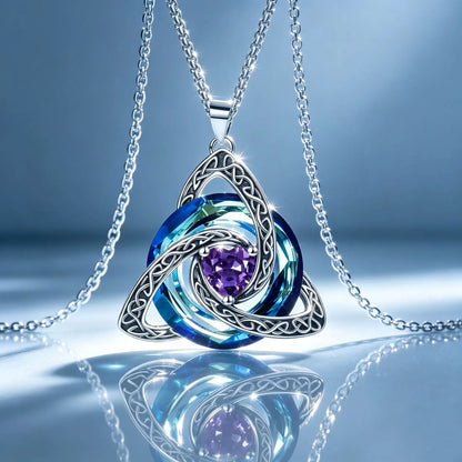 🔥LAST DAY 50% OFF - ✝️12-Month Birthstone Celtic Trinity Knot Necklace 💖