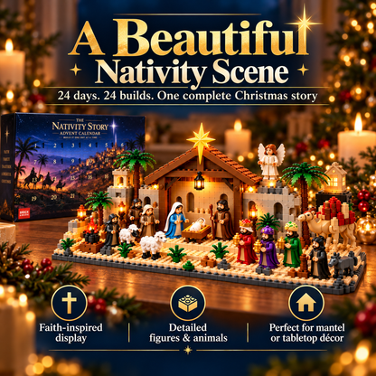 ⛪✝️Nativity Advent Calendar – 24-Day Buildable Christmas Nativity Set