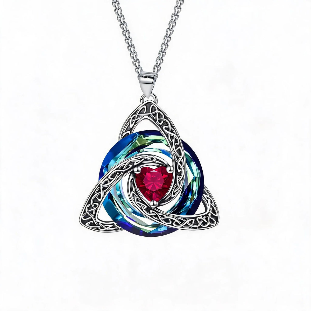 🔥LAST DAY 50% OFF - ✝️12-Month Birthstone Celtic Trinity Knot Necklace 💖