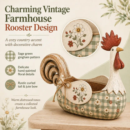 🔥vintage Farmhouse Rooster Utensil Holder