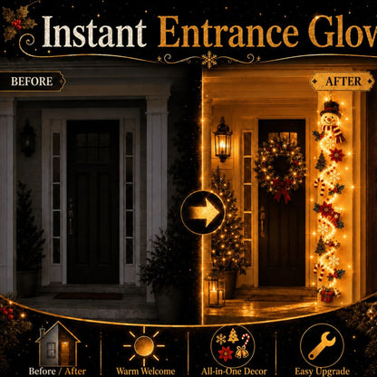 ⏳ 65% OFF – 🎄MerryCascade™ Glowing Christmas Door Hanger | 6 Festive Lighted Designs with Warm Glow, Dimensional Details & Space-Saving Vertical Décor ✨
