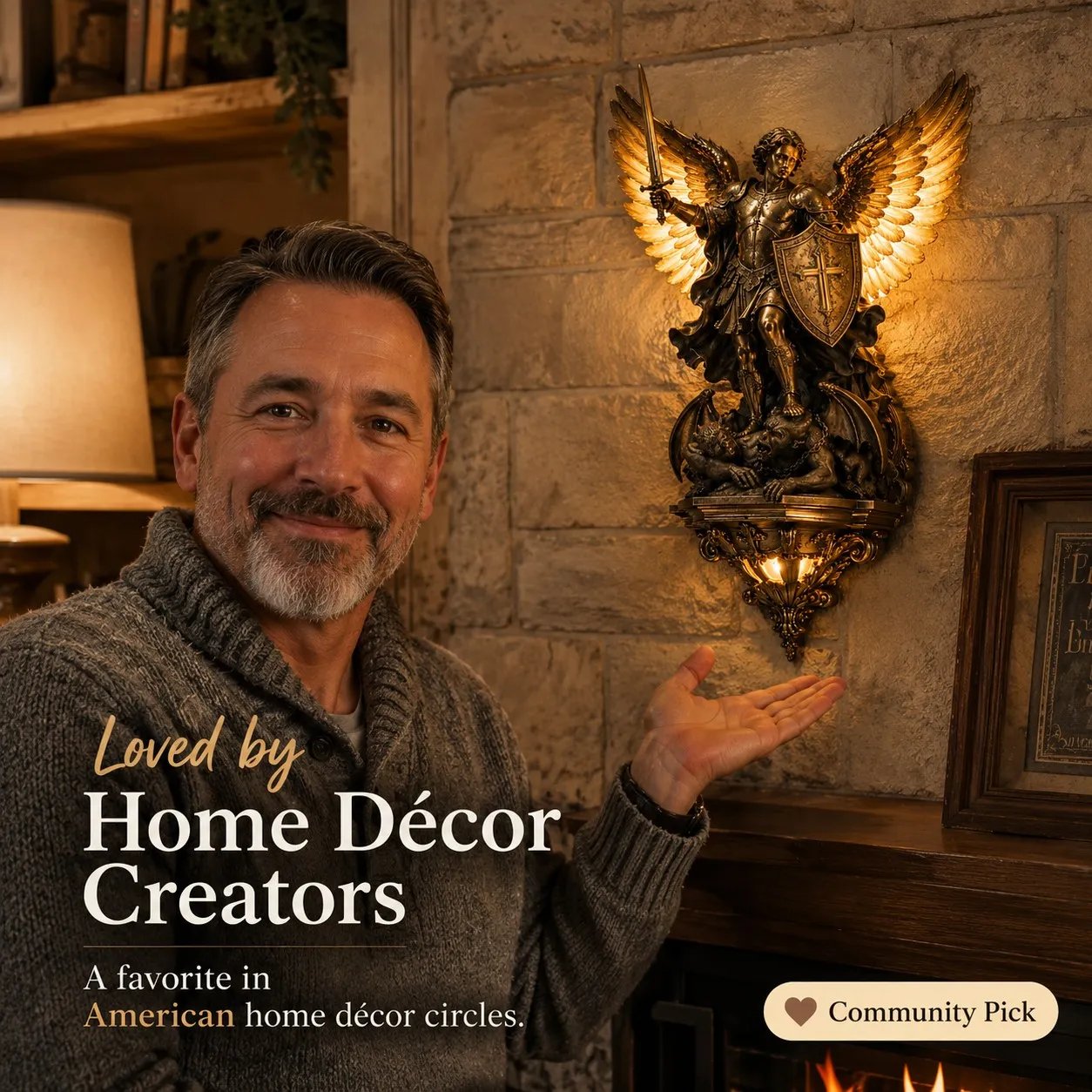Last Day 50% OFF | ✝️St. Michael Guardian Angel Wall Light✨️ - Meaningful Décor With A Warm Glow