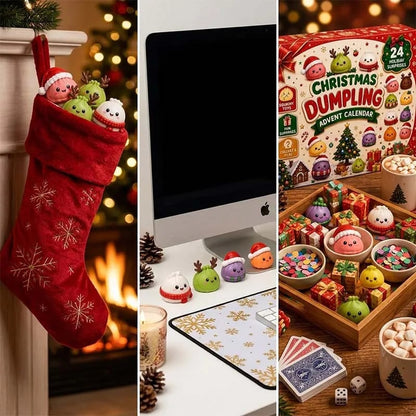 Weihnachts-Adventskalender mit Teigtaschen-Squishys