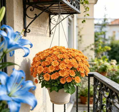 💥Last Day 70% OFF🌼- Artificial Outdoor Sunset Mums Flowers - UV resistant, Waterproof, Windproof（Sold as a set of 5 bundles; the image shows the promotional effect of multiple bundles.）