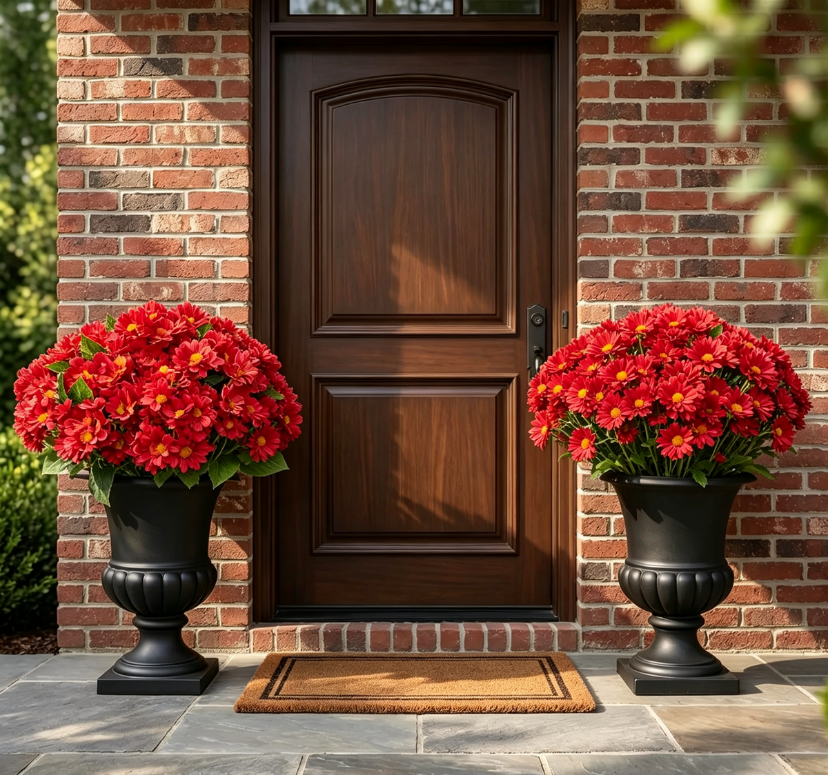 💥Last Day 70% OFF🌼- Artificial Outdoor Sunset Mums Flowers - UV resistant, Waterproof, Windproof（Sold as a set of 5 bundles; the image shows the promotional effect of multiple bundles.）