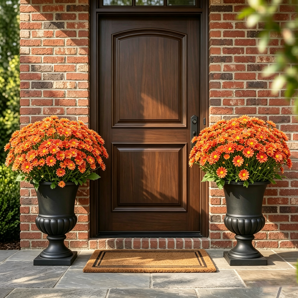 💥Last Day 70% OFF🌼- Artificial Outdoor Sunset Mums Flowers - UV resistant, Waterproof, Windproof（Sold as a set of 5 bundles; the image shows the promotional effect of multiple bundles.）